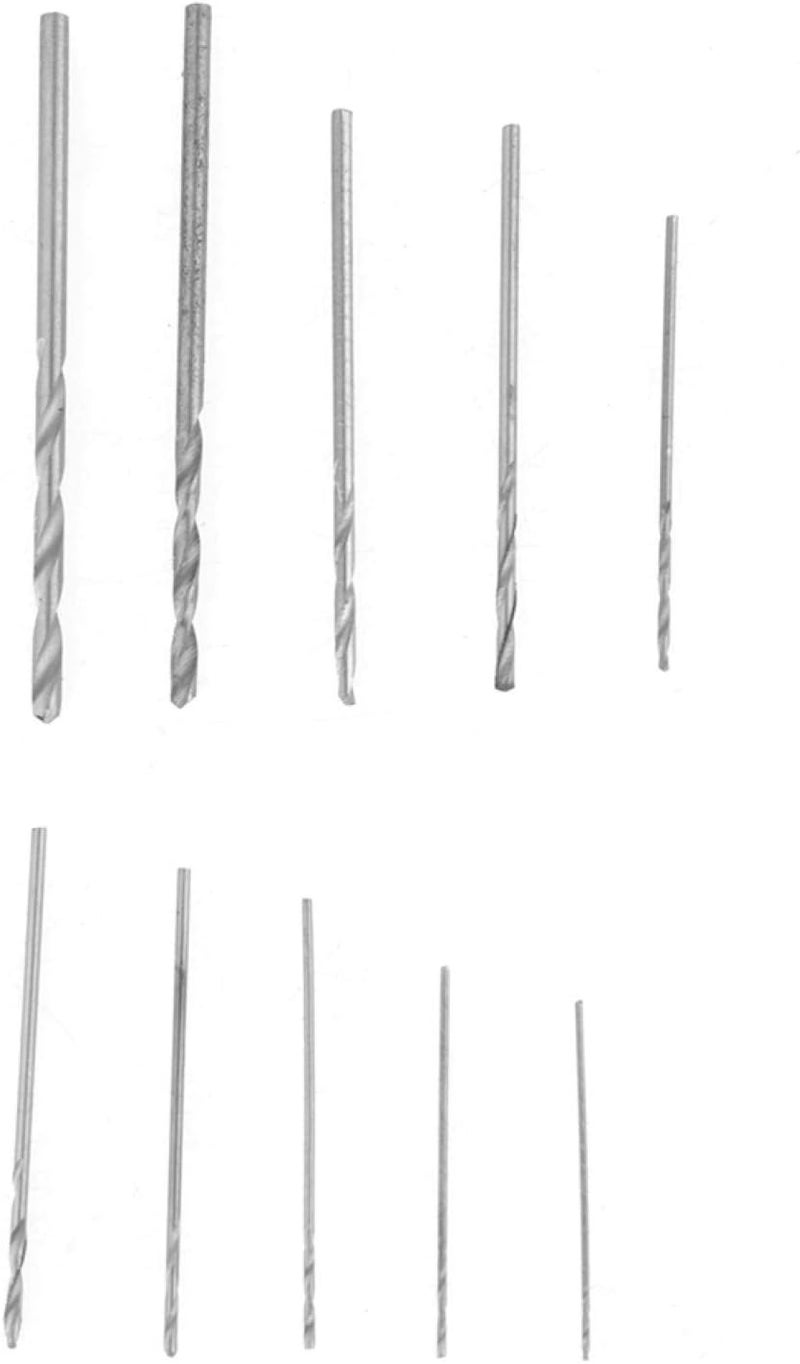 woobles Double End Hand Drill Set, Hand Drill Bits Set Silver Hand Drill with 10 Pcs Precision Pin Vise Micro Twist Drill Bits for Making Artwork Crafts Hanging Jewelry - Image 5